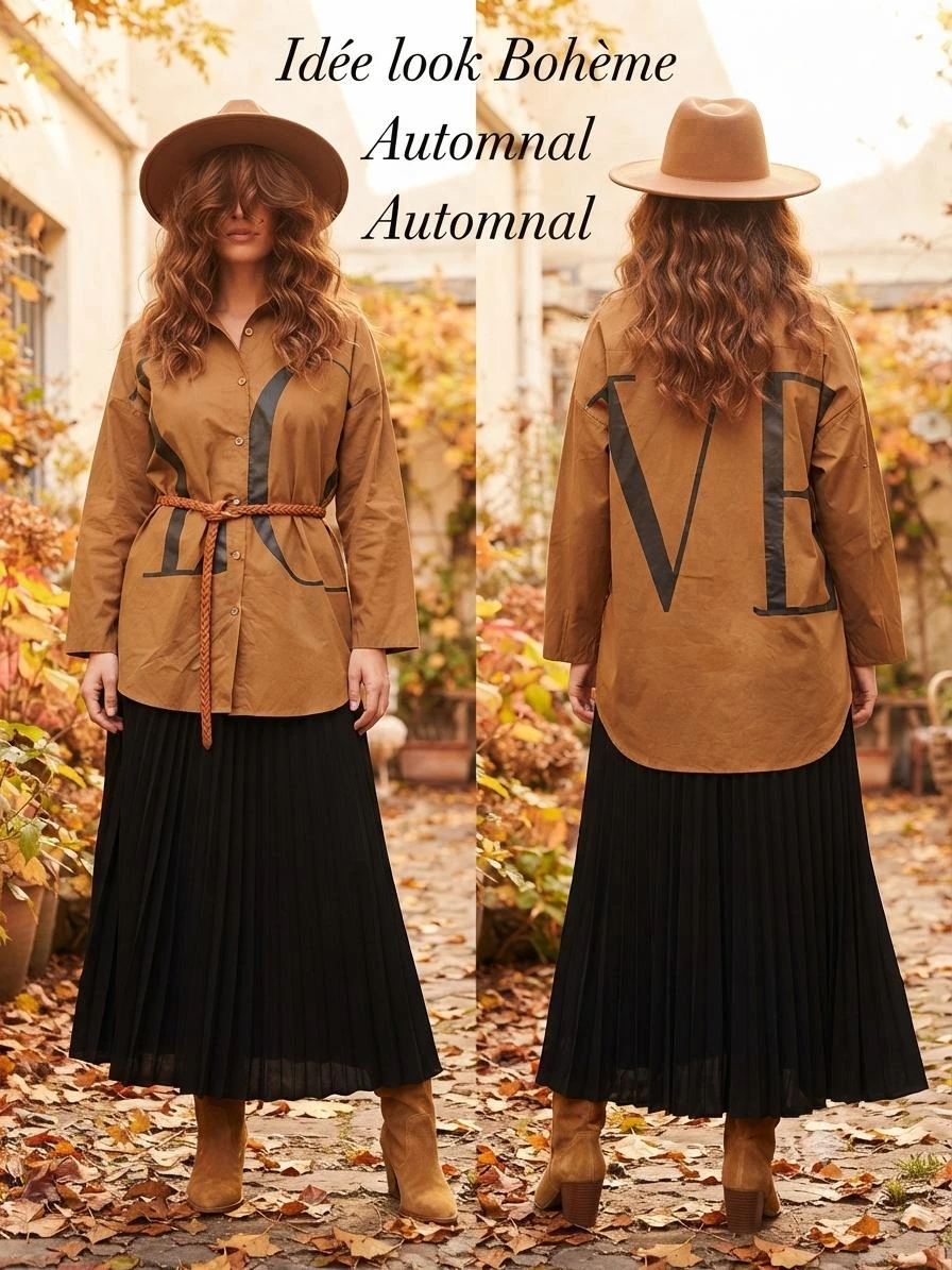 🤎 Oversized Camel Overhemd "LOVE" Made in Italy Eenmalige maat (46-50) 🤎 – photo 8